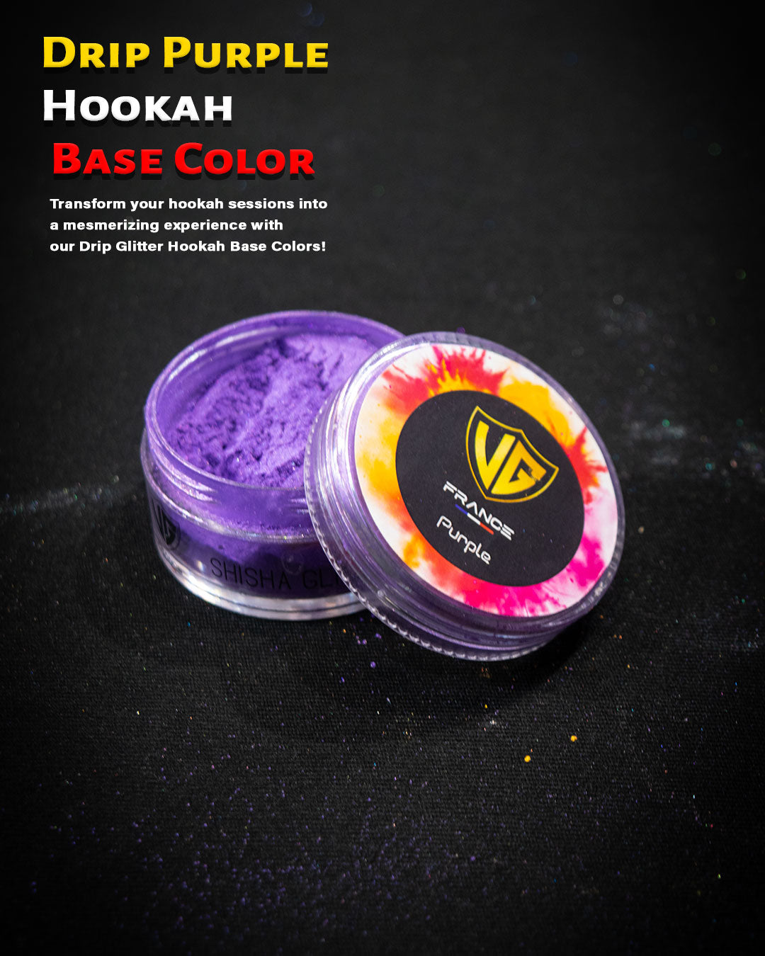 Drip Purple Hookah Base Color - Glitter