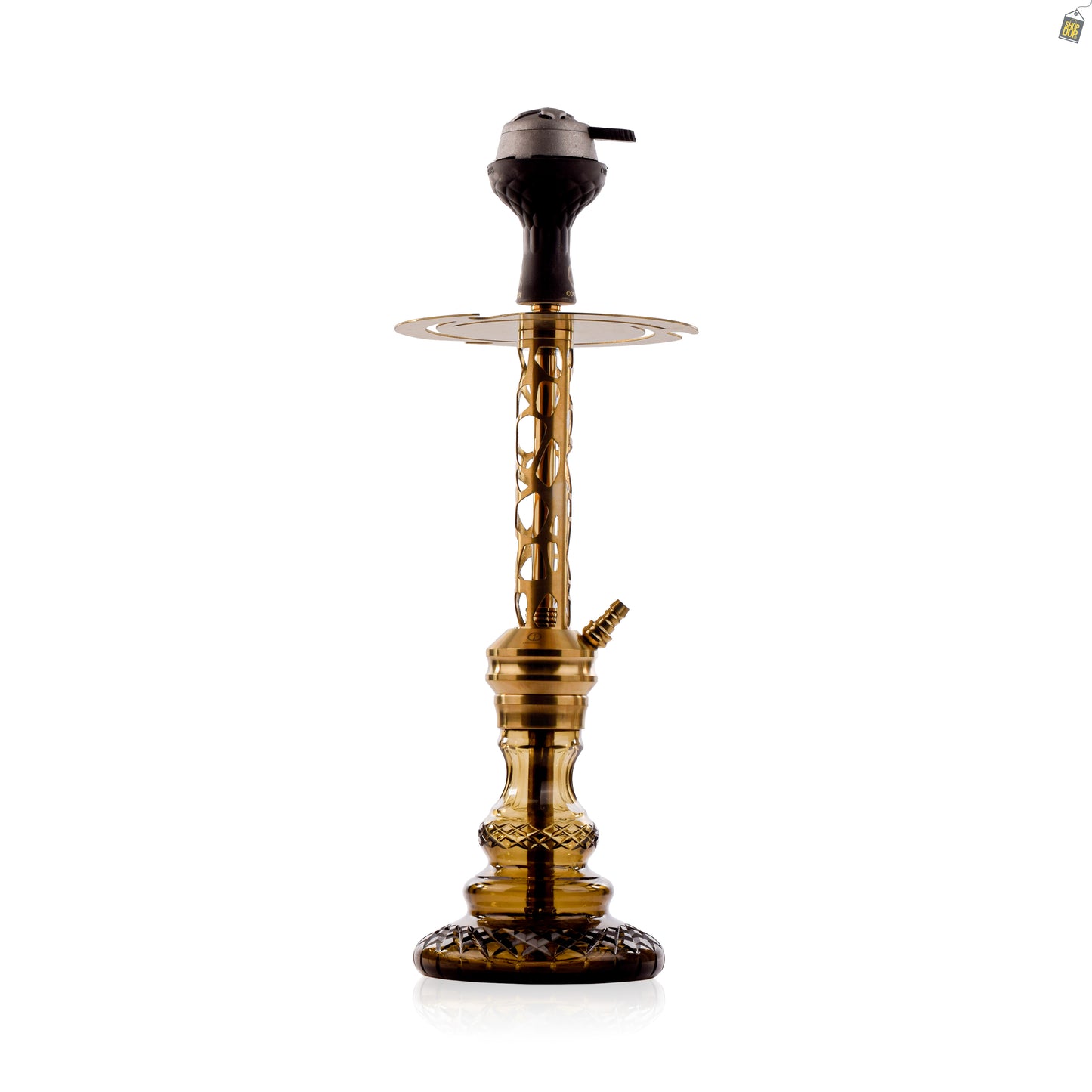 COCOYAYA Valeria Mesh Hookah with Green Bag - Gold Stem / Grey Base