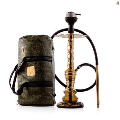 COCOYAYA Valeria Mesh Hookah with Green Bag - Gold Stem / Grey Base