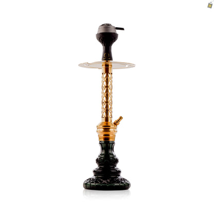 COCOYAYA Valeria Mughal Hookah with Black Bag - Gold Stem / Emerald Green Base