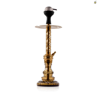 COCOYAYA Valeria Mughal Hookah with Black Bag - Gold Stem / Grey Base