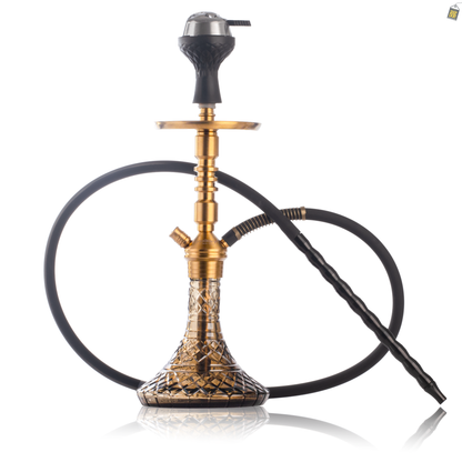 VG Joe R3 Hookah with Bag - Gold Stem / Brown Base