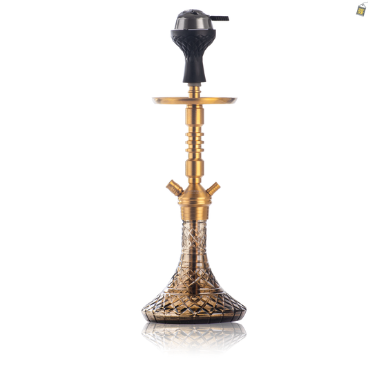 VG Joe R3 Hookah with Bag - Gold Stem / Brown Base