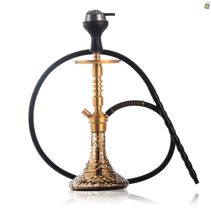VG Joe R3 Hookah with Bag - Gold Stem / Brown Base