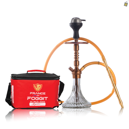 VG Joe R3 Hookah with Bag - Bronze Stem / Transparent Line Base
