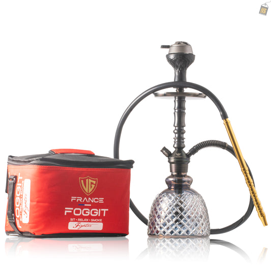 VG Joe R2 Hookah with Bag - Black Stem / Tomb Grey Base