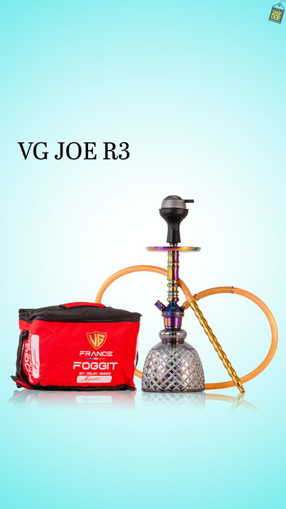 VG Joe R2 Hookah with Bag - Rainbow Stem / Tomb Grey Base