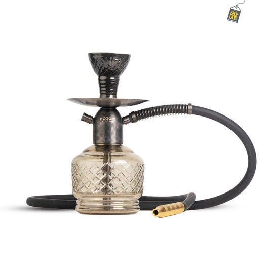 Noddy Flatter Hookah - Black Stem / Grey Base
