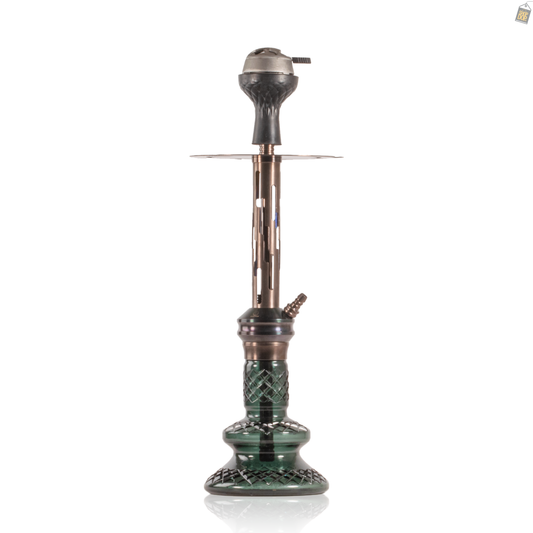 COCOYAYA Valeria Zipper Hookah with Bag - Bronze Stem / Green Base