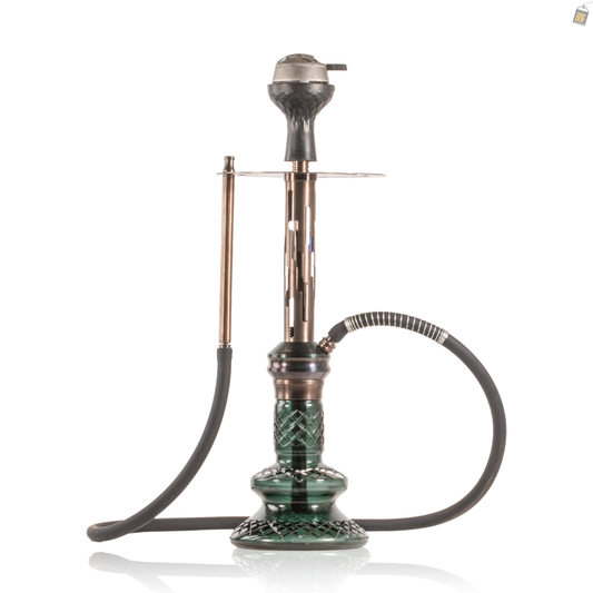 COCOYAYA Valeria Zipper Hookah with Bag - Bronze Stem / Green Base