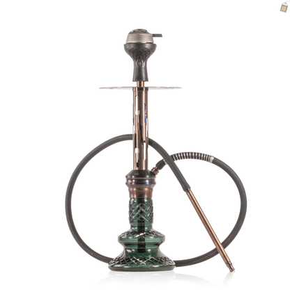 COCOYAYA Valeria Zipper Hookah with Bag - Bronze Stem / Green Base