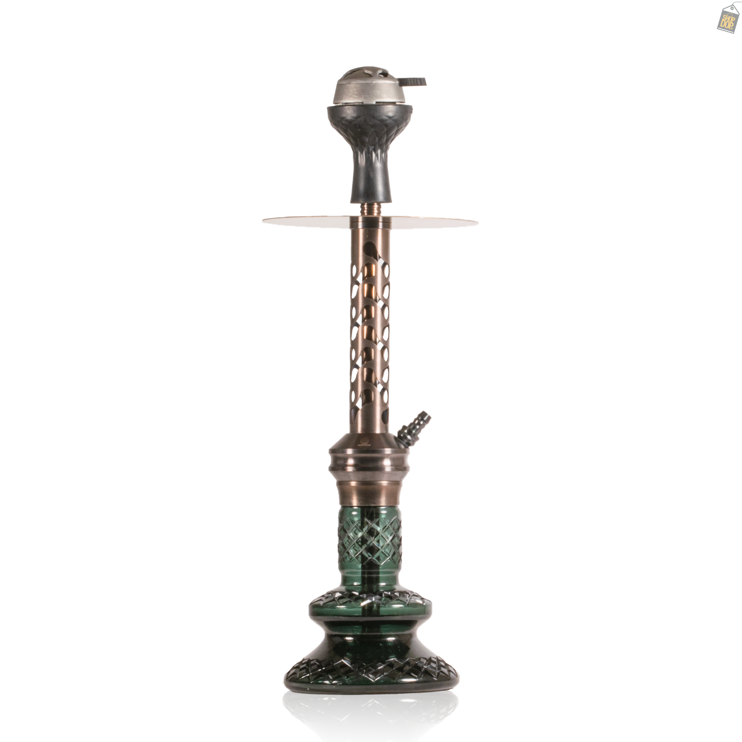 COCOYAYA Valeria Bone Hookah with Bag - Bronze Stem / Green Base