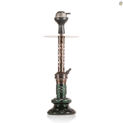 COCOYAYA Valeria Bone Hookah with Bag - Bronze Stem / Green Base