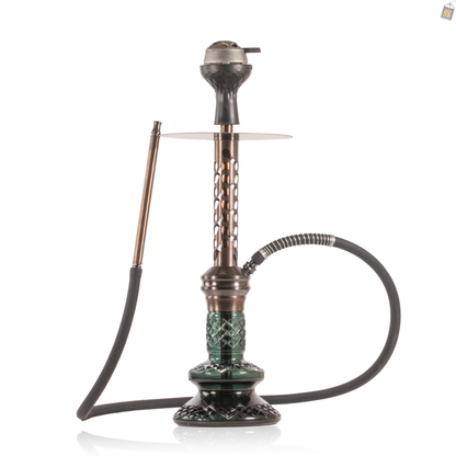 COCOYAYA Valeria Bone Hookah with Bag - Bronze Stem / Green Base