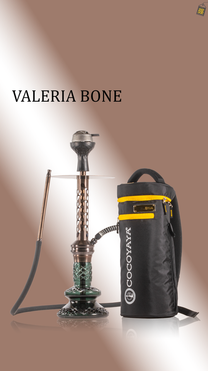 COCOYAYA Valeria Bone Hookah with Bag - Bronze Stem / Green Base