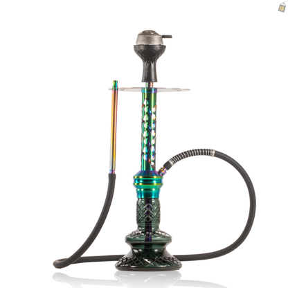COCOYAYA Valeria Bone Hookah with Bag - Rainbow Stem / Green Base