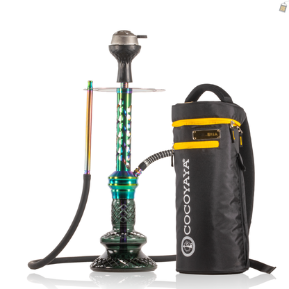 COCOYAYA Valeria Bone Hookah with Bag - Rainbow Stem / Green Base