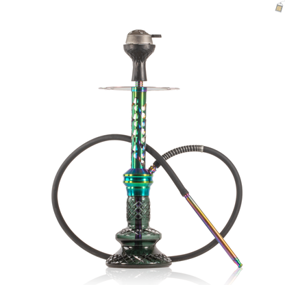 COCOYAYA Valeria Bone Hookah with Bag - Rainbow Stem / Green Base
