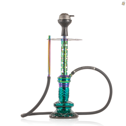 COCOYAYA Valeria Plus Hookah with Bag - Rainbow Stem / Aqua Base