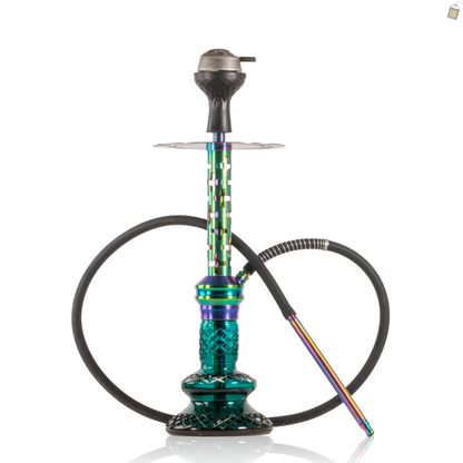 COCOYAYA Valeria Plus Hookah with Bag - Rainbow Stem / Aqua Base