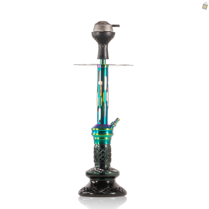 COCOYAYA Valeria Zipper Hookah with Bag - Rainbow Stem / Green Base
