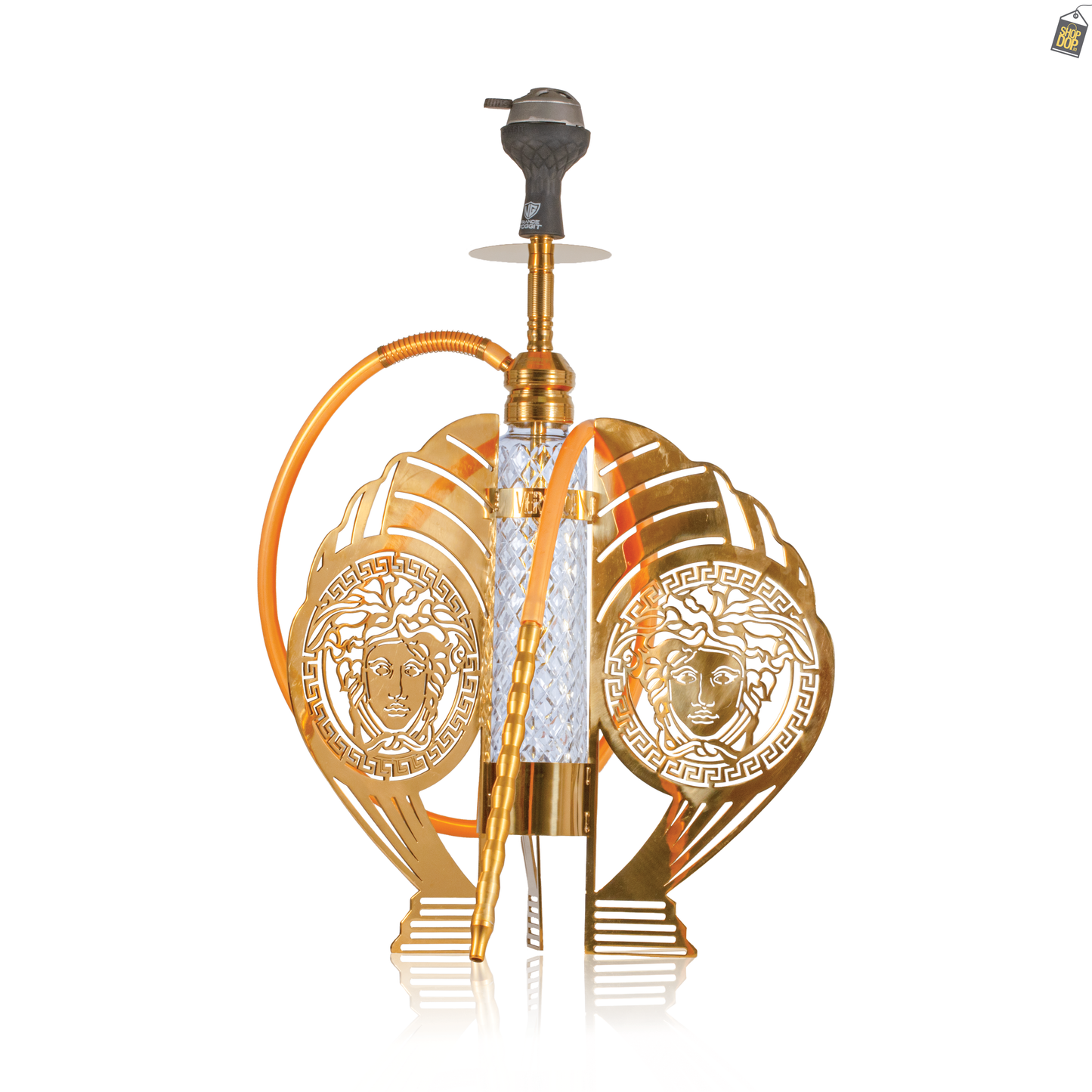 VG France Versache Hookah with 3 Bags (LED & Remote) - Gold