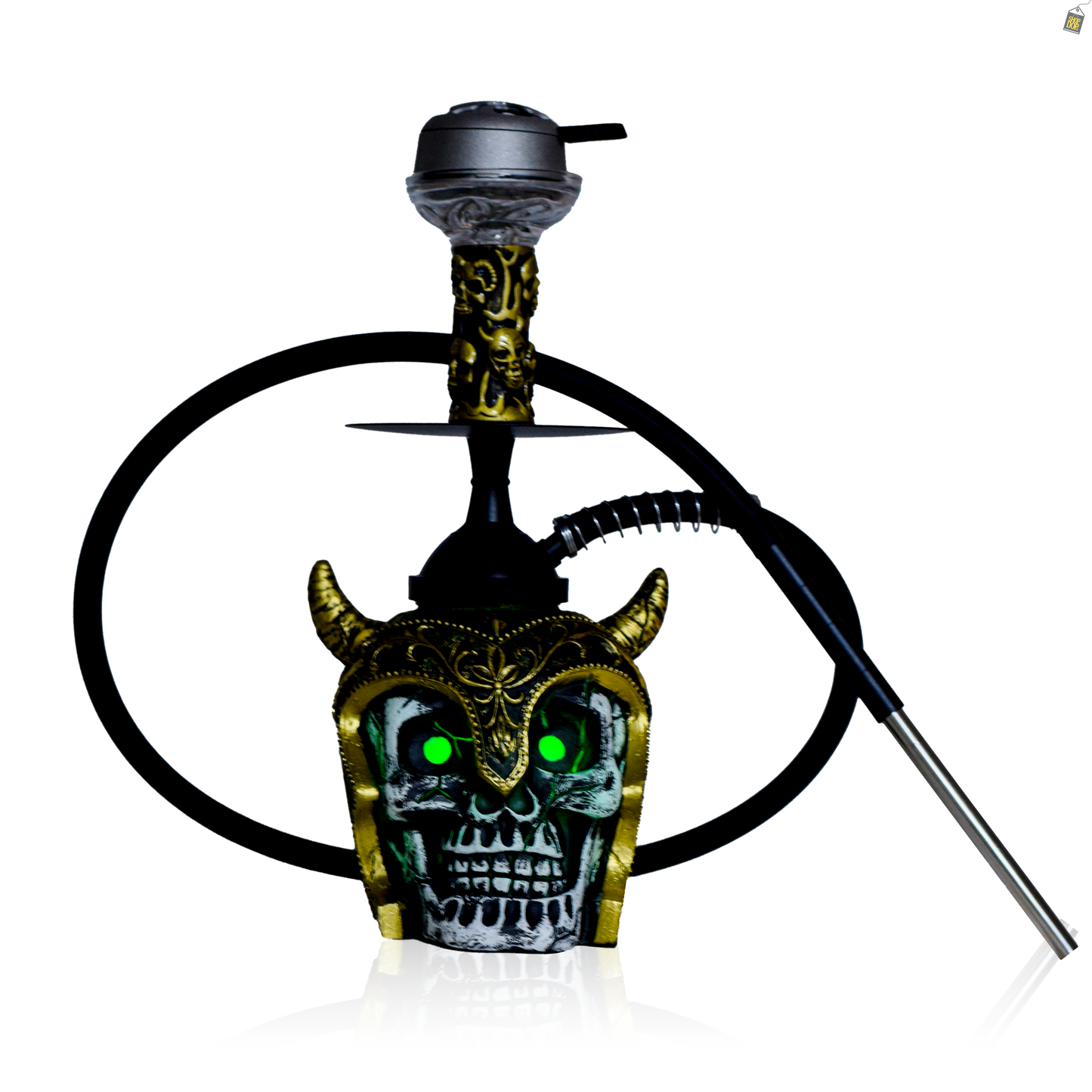 Viking Hookah with LED Light - Gold