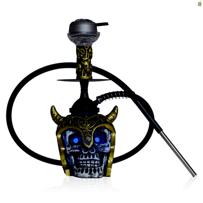 Viking Hookah with LED Light - Gold