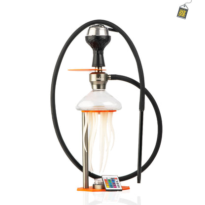 Vilgax Hookah with LED Light & Remote - Orange