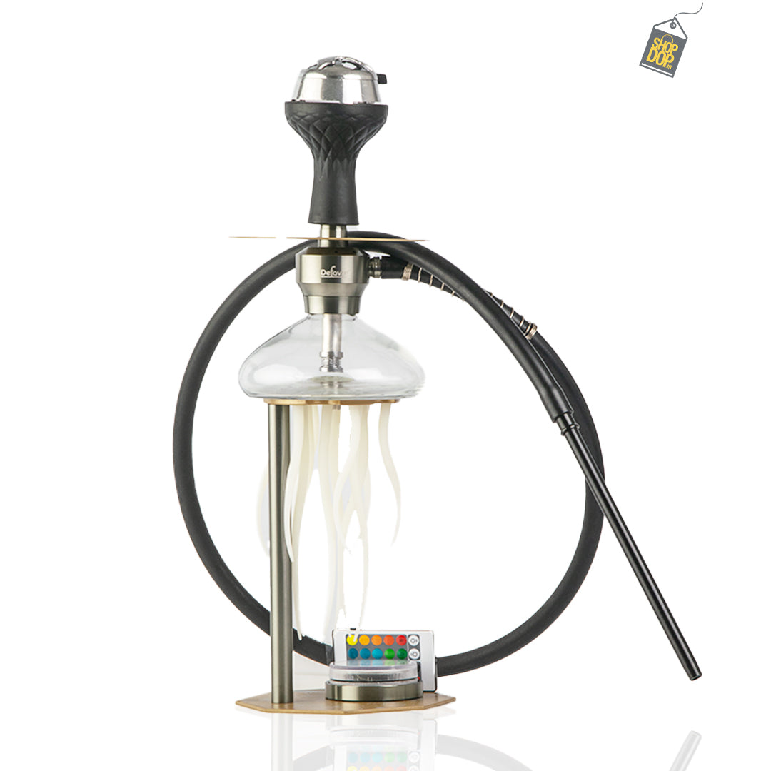 Vilgax Hookah with LED Light & Remote - Coffee