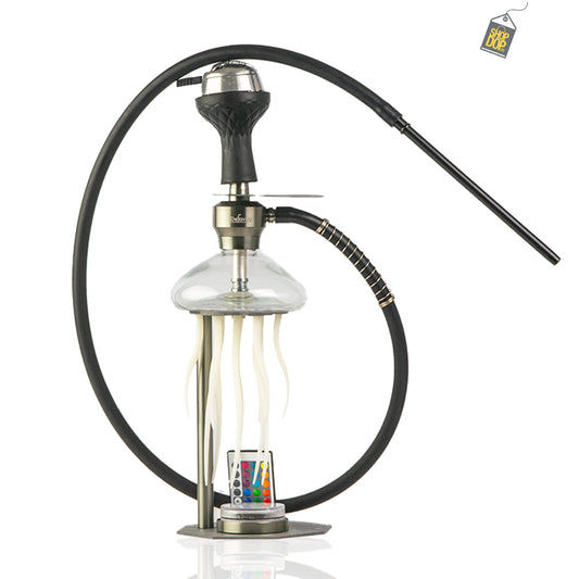 Vilgax Hookah with LED Light & Remote - Silver