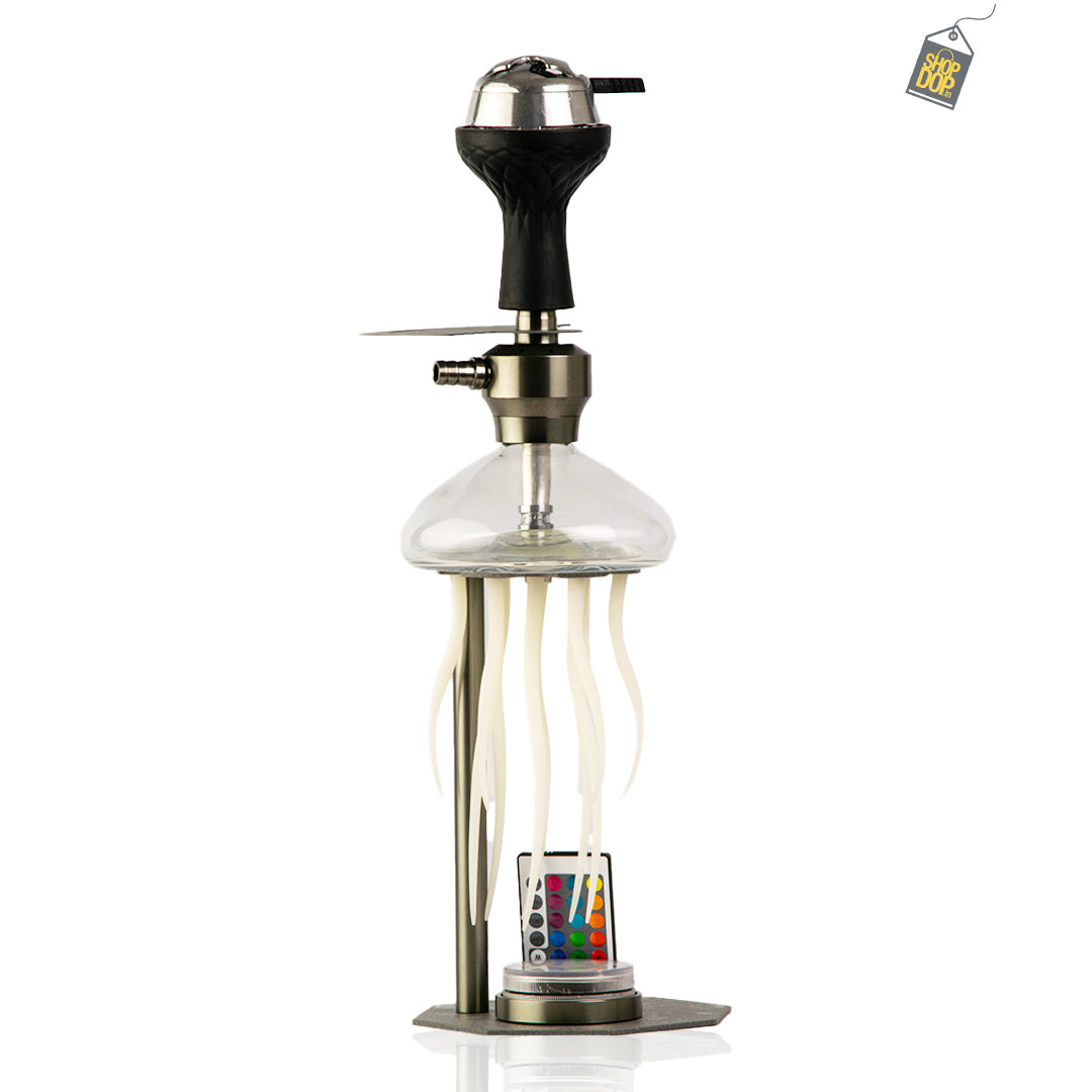 Vilgax Hookah with LED Light & Remote - Silver