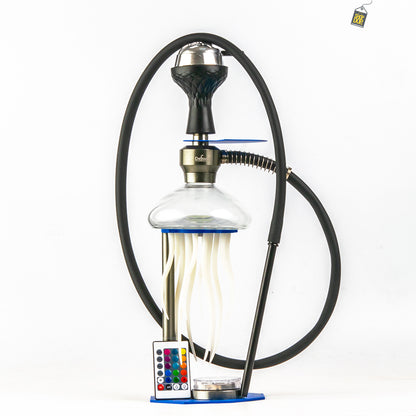 Vilgax Hookah with LED Light & Remote - Blue