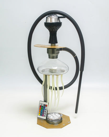 Vilgax Hookah with LED Light & Remote - Coffee