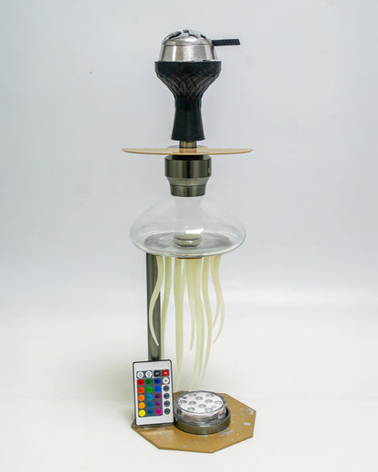 Vilgax Hookah with LED Light & Remote - Coffee