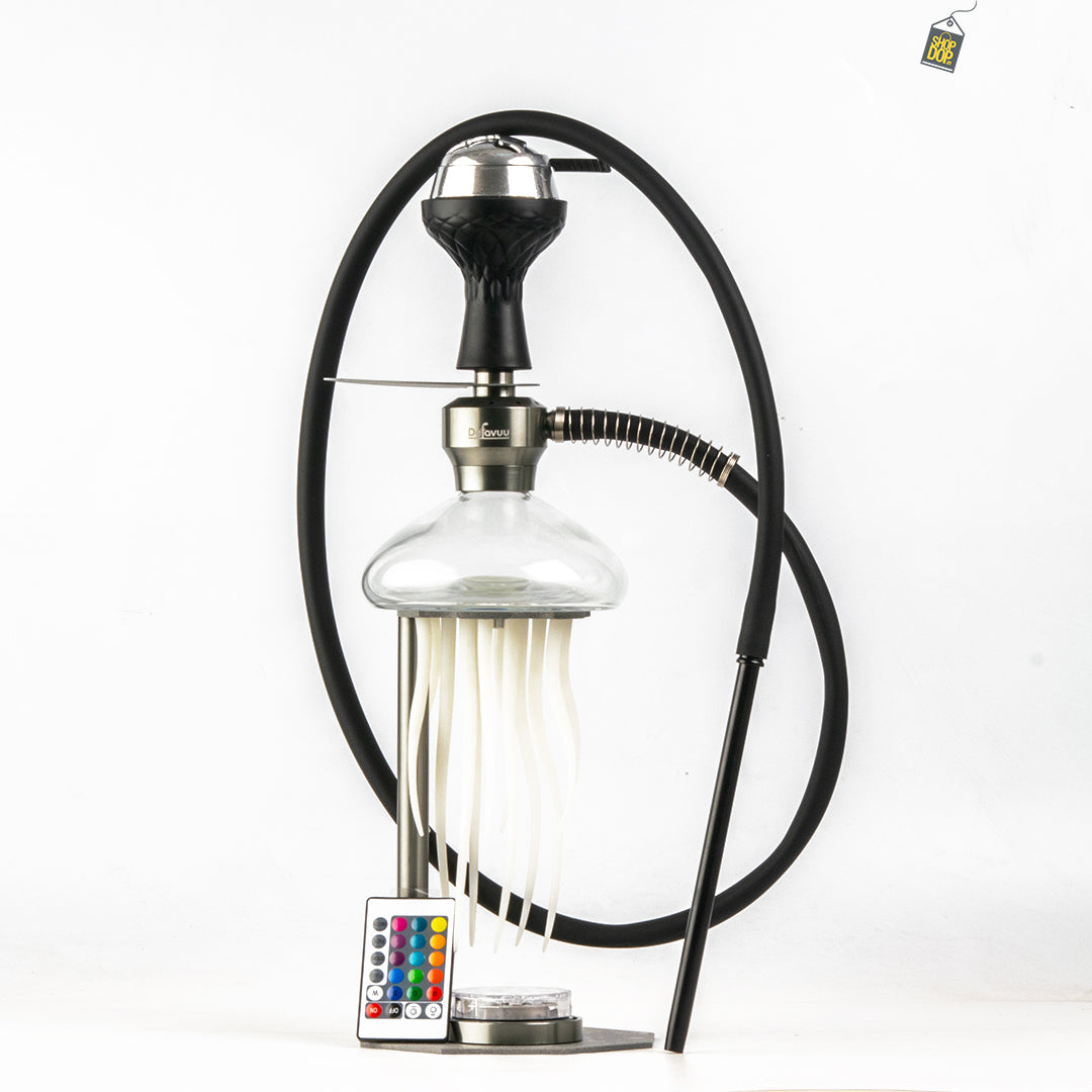 Vilgax Hookah with LED Light & Remote - Silver