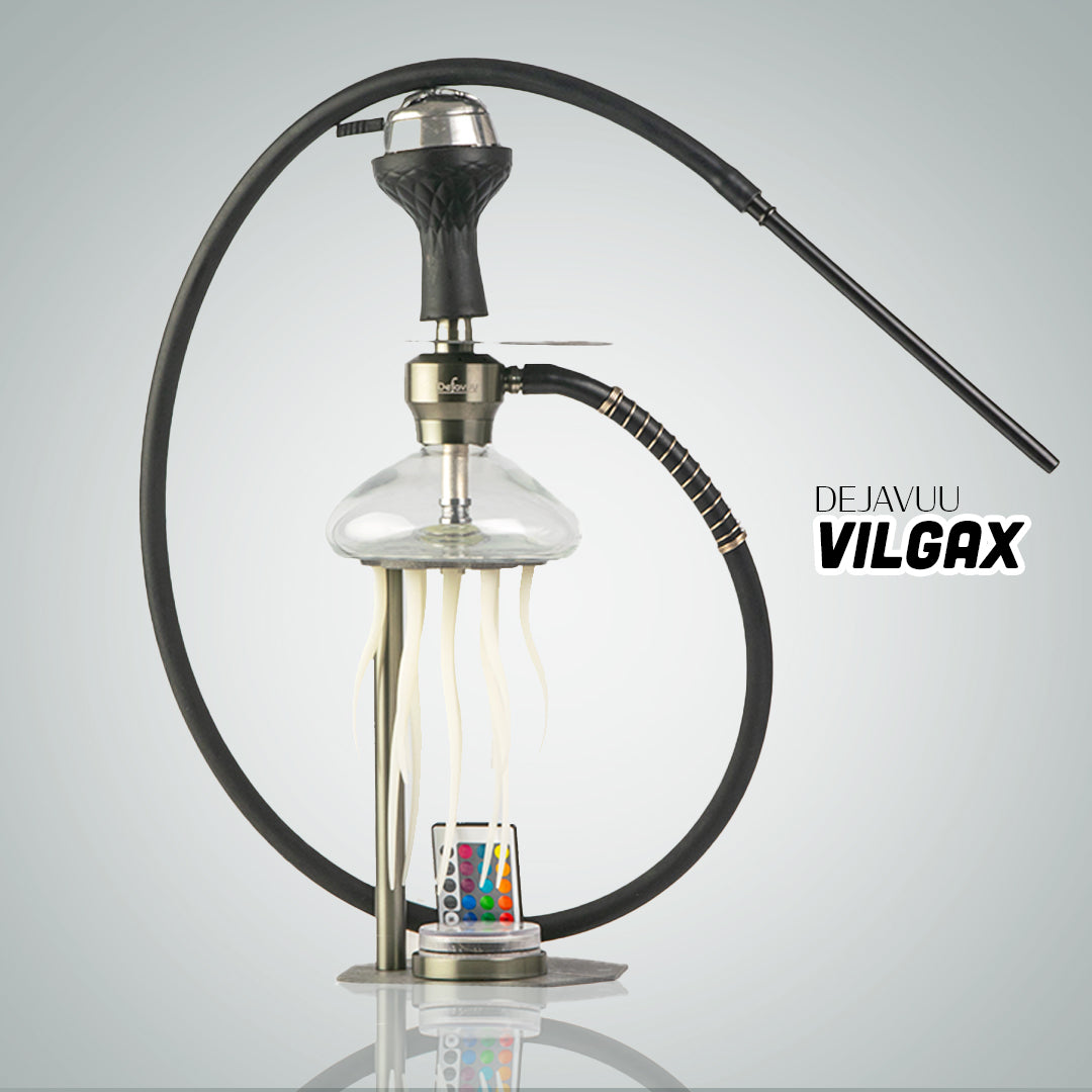 Vilgax Hookah with LED Light & Remote - Coffee