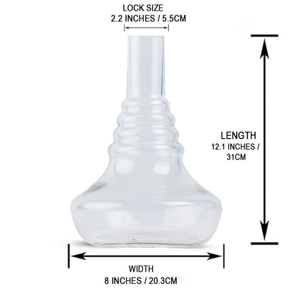 Wendo Transparent Hookah Glass Replacement Base Only (Without Lock)