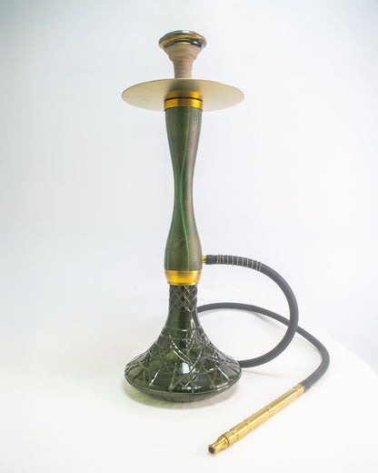 COCOYAYA Wood Pro Hookah - Green Stem (Black Base)