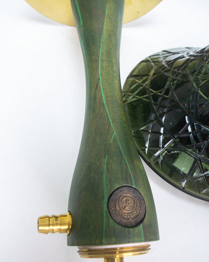 COCOYAYA Wood Pro Hookah - Green Stem (Black Base)