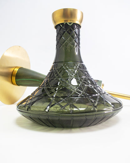 COCOYAYA Wood Pro Hookah - Green Stem (Black Base)