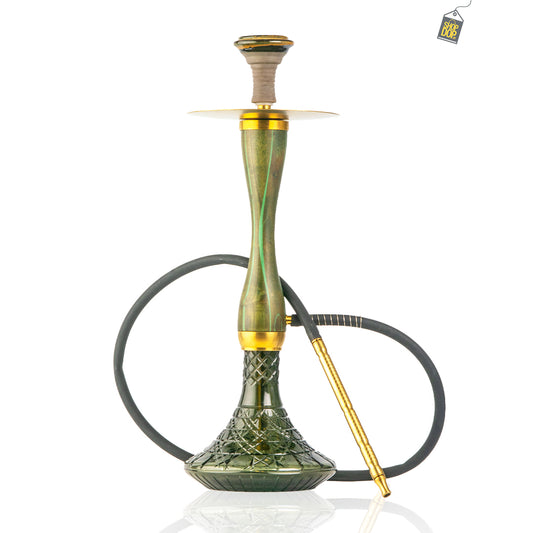 COCOYAYA Wood Pro Hookah - Green Stem (Black Base)