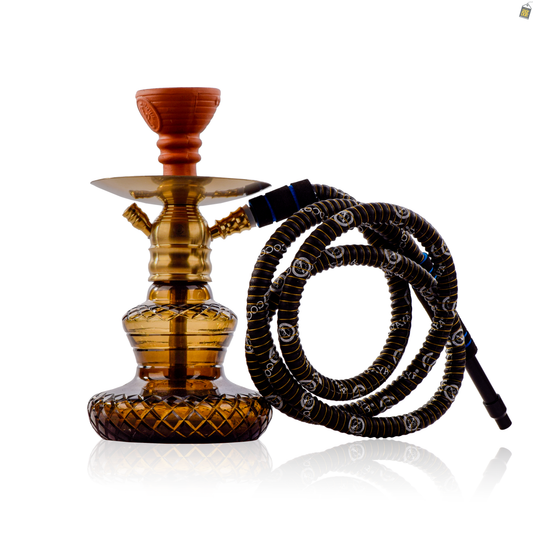 COCOYAYA X4 Carafe Hookah - Gold Stem / Brown Base