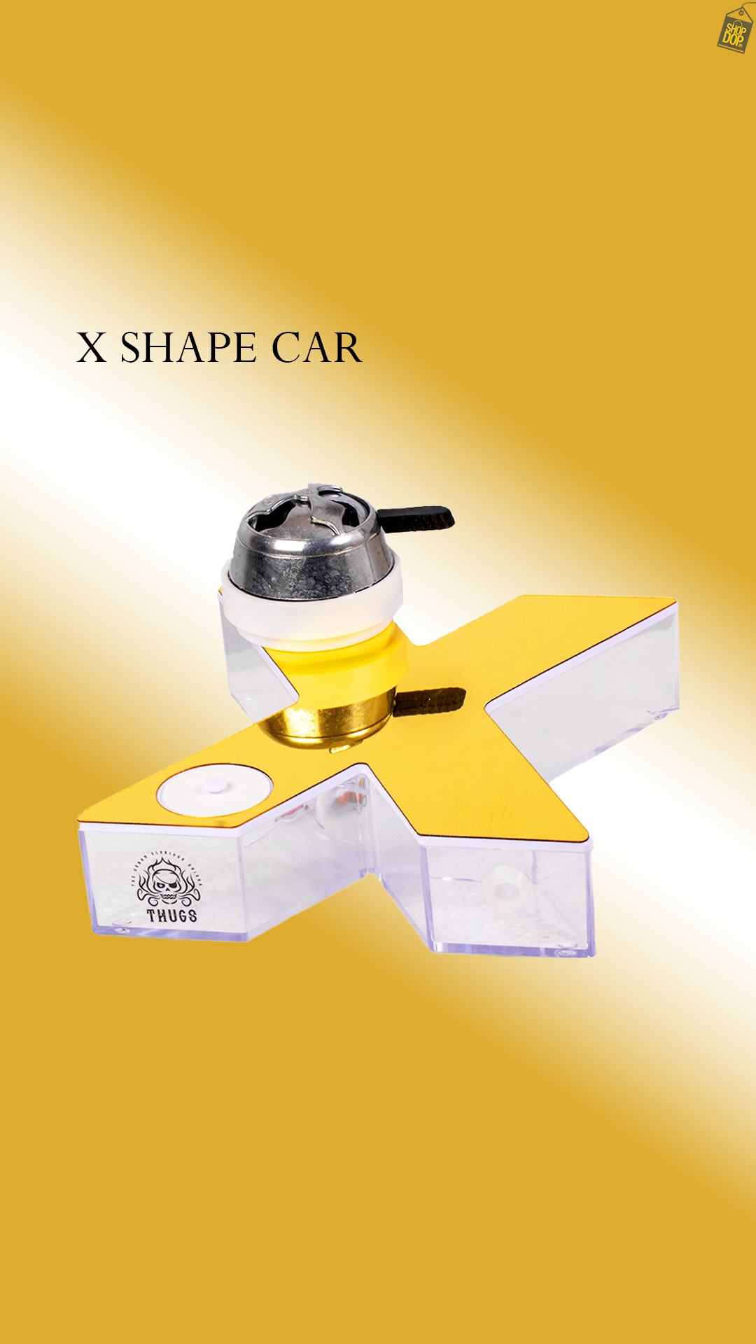 X Shape Car Hookah - Gold