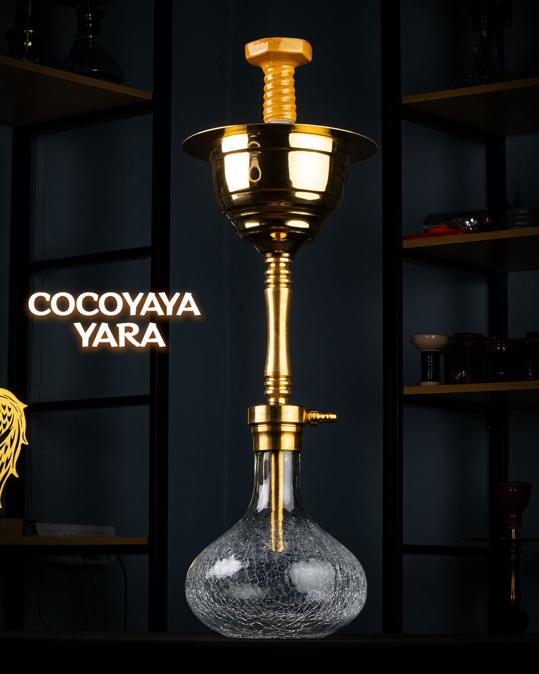 COCOYAYA Yara Hookah - Golden Stem (Transparent Base)