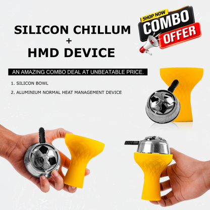 Yellow Silicon Chillum + HMD Device Combo