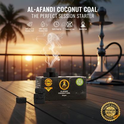 Al Afandi Flat Hookah Coconut Coal 250gram - 24pcs