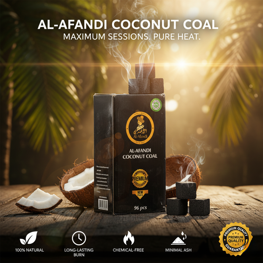 Al Afandi Hookah Coconut Coal 1kg - 96pcs