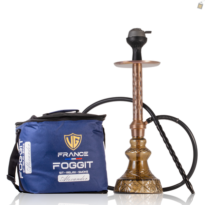 Alexander DIMD Hookah with Bag - Bronze Stem / Grey Carafe Base