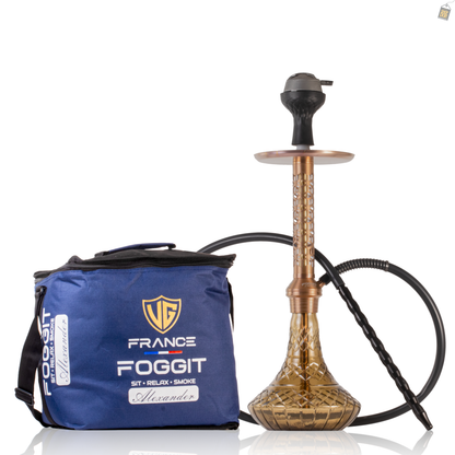 Alexander JLS Hookah with Bag - Grey Base / Copper Stem